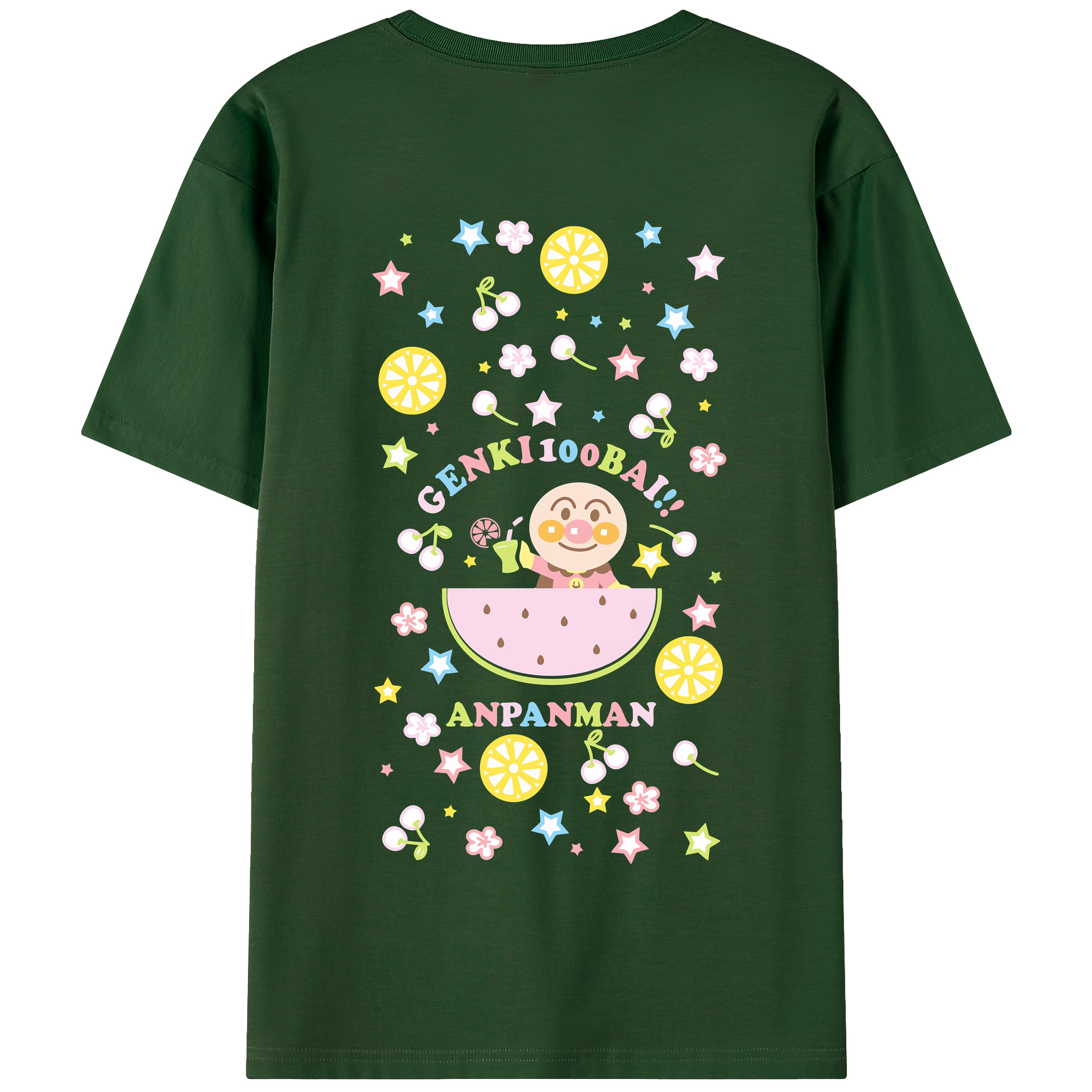 （画像用） アンパンマン Anpanman 綿100％半袖Tシャツ（背面プリント）
